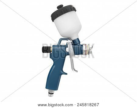 3d Illustration Of Spray Gun Isolated On White.