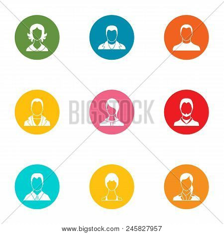 Unauthorized Person Icons Set. Flat Set Of 9 Unauthorized Person Vector Icons For Web Isolated On Wh