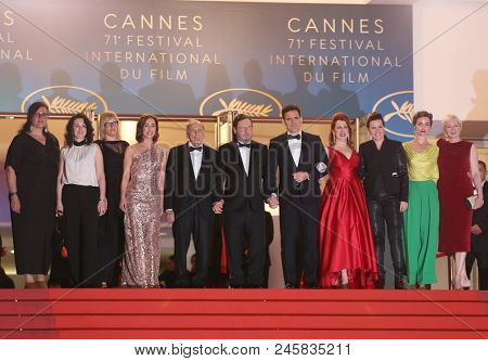 Matt Dillon,  Lars von Trier,  Bruno Ganz, Sofie Grabol attend the screening of 'The House That Jack Built' during the 71st  Cannes Film Festival at Palais on May 14, 2018 in Cannes, France