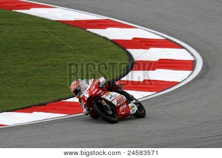 SEPANG, MALAYSIA - 22. oktober: 125cc rytter Johann Zarco (5) konkurrerer på den kvalificerende session af th