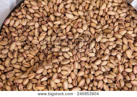 Pistachio Texture. Fresh Pistachios As Nuts Texture.