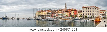 Rovinj, Croatia - May 22, 2018: Coastal Town Of Rovinj, Istria, Croatia. Rovinj - Beautiful Antique 