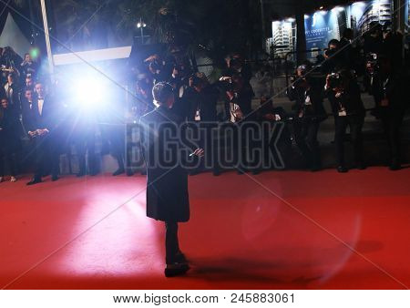  Kristen Stewart attends the screening of 'Knife + Heart (Un Couteau Dans Le Coeurr)' during the 71st annual Cannes Film Festival at Palais des Festivals on May 17, 2018 in Cannes, France.