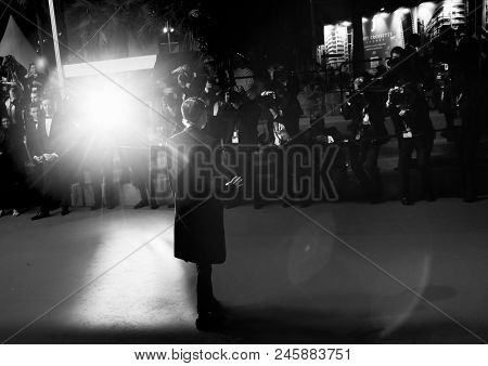  Kristen Stewart attends the screening of 'Knife + Heart (Un Couteau Dans Le Coeurr)' during the 71st annual Cannes Film Festival at Palais des Festivals on May 17, 2018 in Cannes, France.