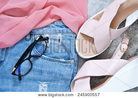 Fashionable, New Clothes, Sandals And Accessories. Fashion & Style.