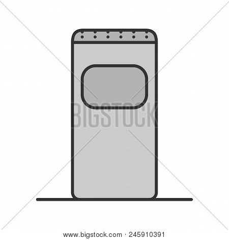 Garbage Bin Color Icon. Trash Can. Waste Container.isolated Vector Illustration