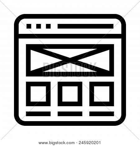 Web Layout Elements For Mobile Concept And Web Apps.  Thin Line Icons For Website Design And Develop