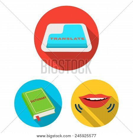Translator And Linguist Flat Icons In Set Collection For Design. Interpreter Vector Symbol Stock  Il