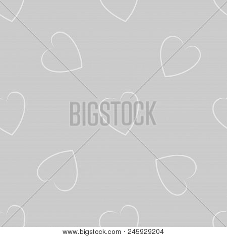 Heart Light On Gray Background. Fashion Graphic Seamless Pattern Design. Abstract Texture. Monochrom