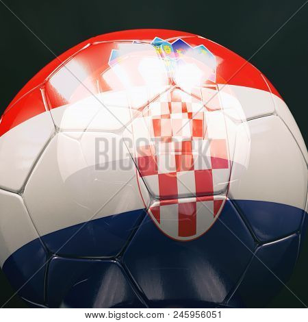 3d Croatia Soccer Ball, Football Ball With Croatia Flag, Croatia Colours Football Championship Desig