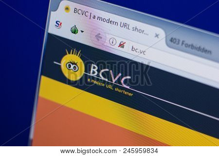Ryazan, Russia - June 16, 2018: Homepage Of Bcvc Website On The Display Of Pc, Url - Bc.vc