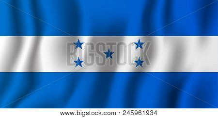 Honduras Realistic Waving Flag Vector Illustration. National Country Background Symbol. Independence