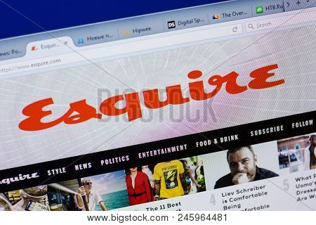Ryazan, Russia - June 16, 2018: Homepage Of Esquire Website On The Display Of Pc, Url - Esquire.com
