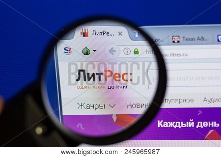 Ryazan, Russia - June 16, 2018: Homepage Of Litres Website On The Display Of Pc, Url - Litres.ru