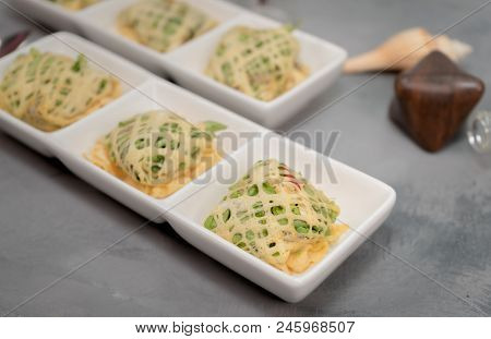 Rhum, Thai Royal Cuisine Made From Pork And Vegetable Wrapped By Egg Net