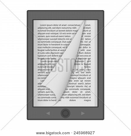 Ereader Mockup. Realistic Illustration Of Ereader Vector Mockup For Web Design Isolated On White Bac