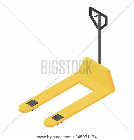 Warehouse Forklift Icon. Isometric Of Warehouse Forklift Vector Icon For Web Design Isolated On Whit