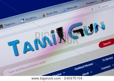 Ryazan, Russia - June 17, 2018: Homepage Of Tamilgun Website On The Display Of Pc, Url - Tamilgun.ci