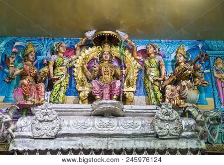 Singapore - Feb 24 : Statues In Sri Veeramakaliamman Temple In Little India, Singapore On February 2