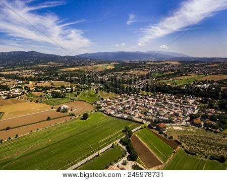 Aerial View Of The Fields Of Valles, Near Of Barcelona