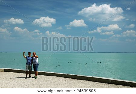 BALATONFURED, HUNGARY - JUNE 02 2018: Yachts in the harbour of Baltonfured, Hungary, Europe