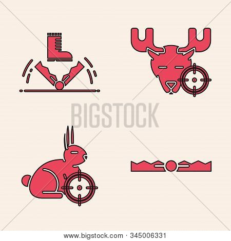 Set Trap Hunting, Trap Hunting, Hunt On Moose With Crosshairs And Hunt On Rabbit With Crosshairs Ico