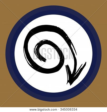 A Separate Isolated Black Arrow Drawn By Hand. Multi-directional Arrows On A White Circle. Direction