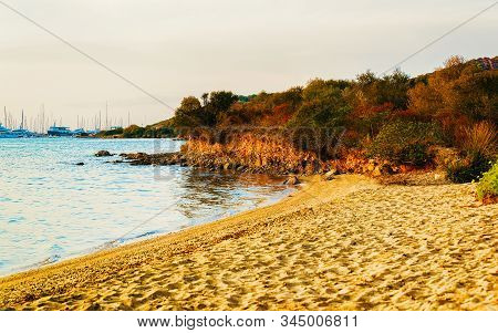 Portisco Beach On Costa Smeralda On Mediterranean Sea Sardinia Reflex