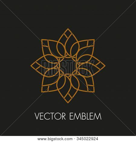 Vector Logo Design Template And Emblem Made With Leaves And Flowers - Luxury Beauty Spa Concepts - N