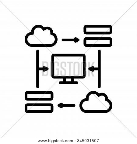 Black Line Icon For Httpd Server Monitor Website