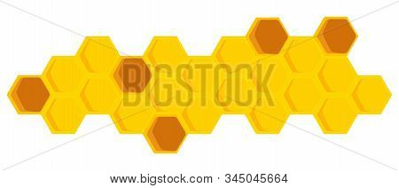 Background With Bee Honeycombs. Vector Illustration In Flat Style