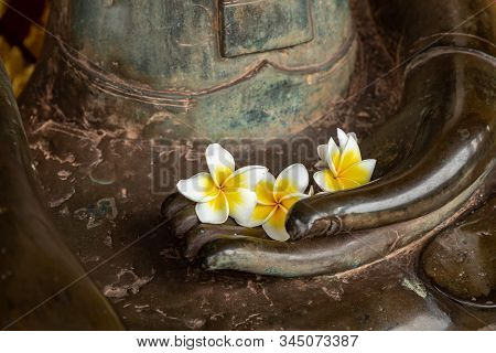 Buddha Statue At Buddist Temple In Laos.