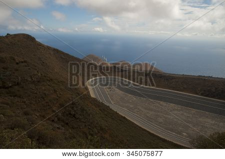 Central Hydroelectric Reservoir Of Gorona Del Viento El Hierro Without Water, Island Of El Hierro, C