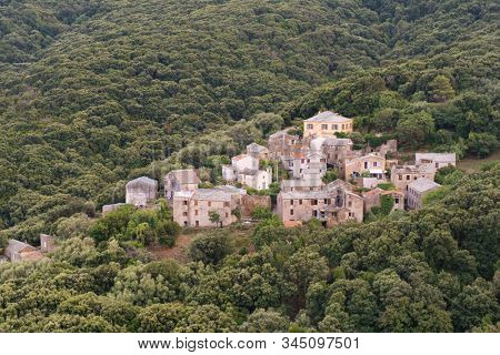 Little village Poggio at Cap Corse on French island Corsica