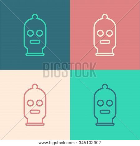 Color Line Balaclava Icon Isolated On Color Background. A Piece Of Clothing For Winter Sports Or A M