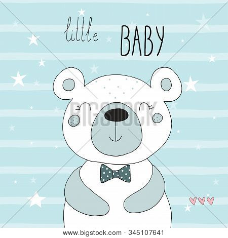 Vector Card With Cute Bear. Vector Print