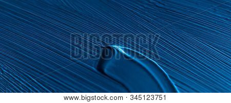 Cosmetics Abstract Texture Background, Blue Acrylic Paint Brush Stroke, Textured Cream Product As Ma