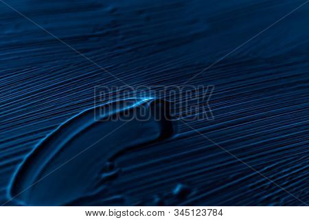 Cosmetics Abstract Texture Background, Blue Acrylic Paint Brush Stroke, Textured Cream Product As Ma
