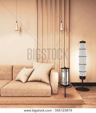 Chinese Style Room Interior. 3D Rendering