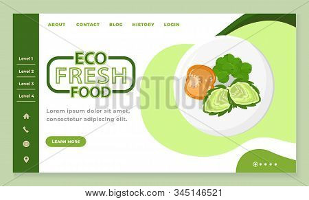 Eco Fresh Food And Healthy Blog Online. Diet App Slider With Levels Of Natural Ingredients For Nutri