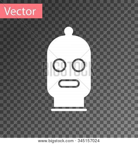 White Balaclava Icon Isolated On Transparent Background. A Piece Of Clothing For Winter Sports Or A 