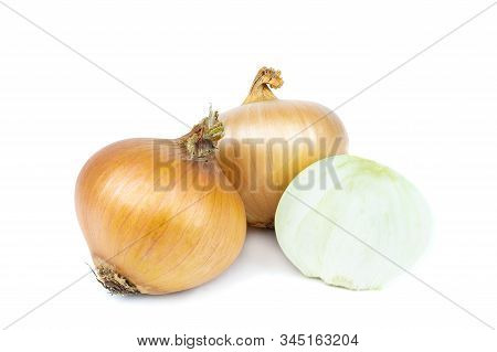 Napiform Onion Isolated On A White Background