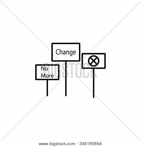 No Longer, Change, Forbidden, Unity Line Icon. Elements Of Protests Illustration Icons. Signs, Symbo