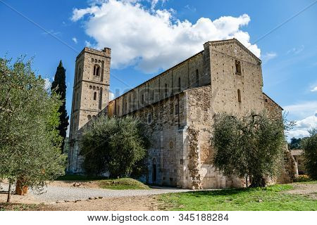 Sant Antimo Abbey, Castelnuovo Dell Abate, Montalcino, Tuscany, Italy