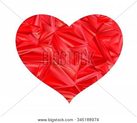 Heart Symbol From Triangles Vector Illustration. Saint Valentains Day Or Womens Day Shape.