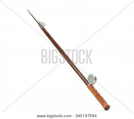 Realistic 3d Render Of Fishing Rod Size, Tackle, Actual, Isoliert