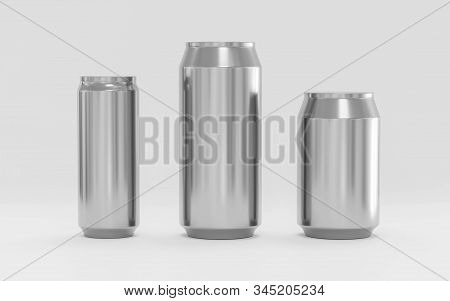 Aluminum Soda Cans Mockup, Blank Can With Copy Space For Your Content, 3d Illustration Render