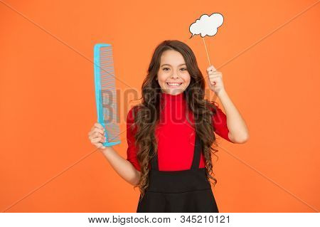 Inspiration Creating Hairstyle. Idea For Hair. Get Rid Of Annoying Tangles. Girl Long Hair Hold Comb