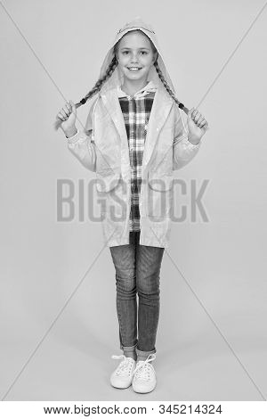 Waterproof Cloak. Waterproof Fabric For Your Comfort. Schoolgirl Hooded Raincoat Enjoy Rainy Weather