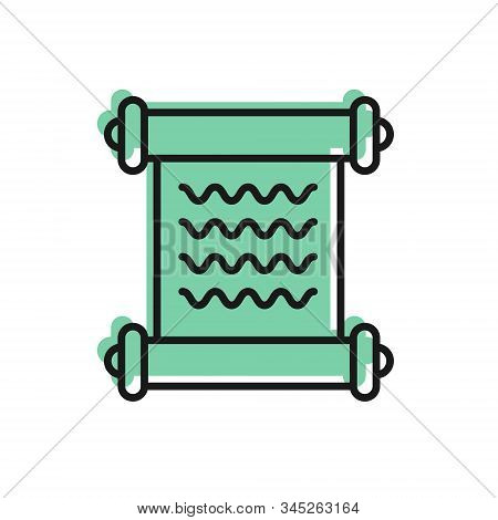Black Line Decree, Paper, Parchment, Scroll Icon Icon Isolated On White Background. Vector Illustrat